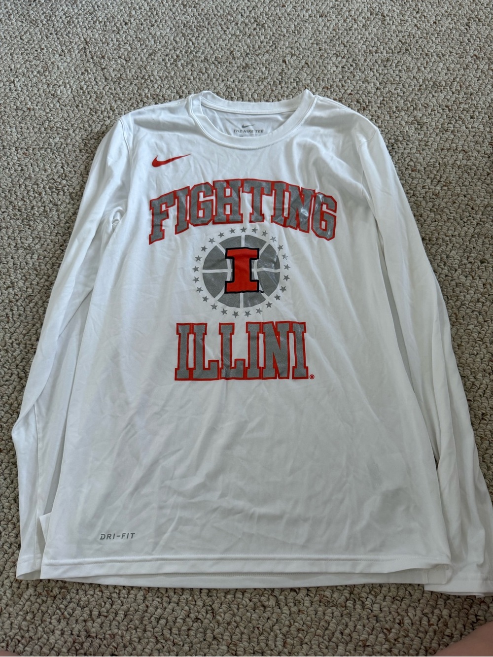 Nike White Fighting Illini Long Sleve